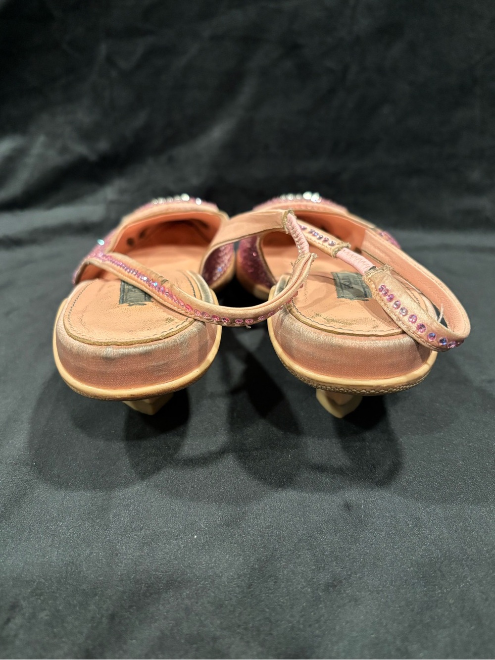 Prada Pink Crystal Embellished Slingback Kitten Heels - Picture 7 of 15